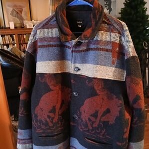 Unique Mens Vintage Neiman Marcus Heavy Fleece Western Jacket, XL